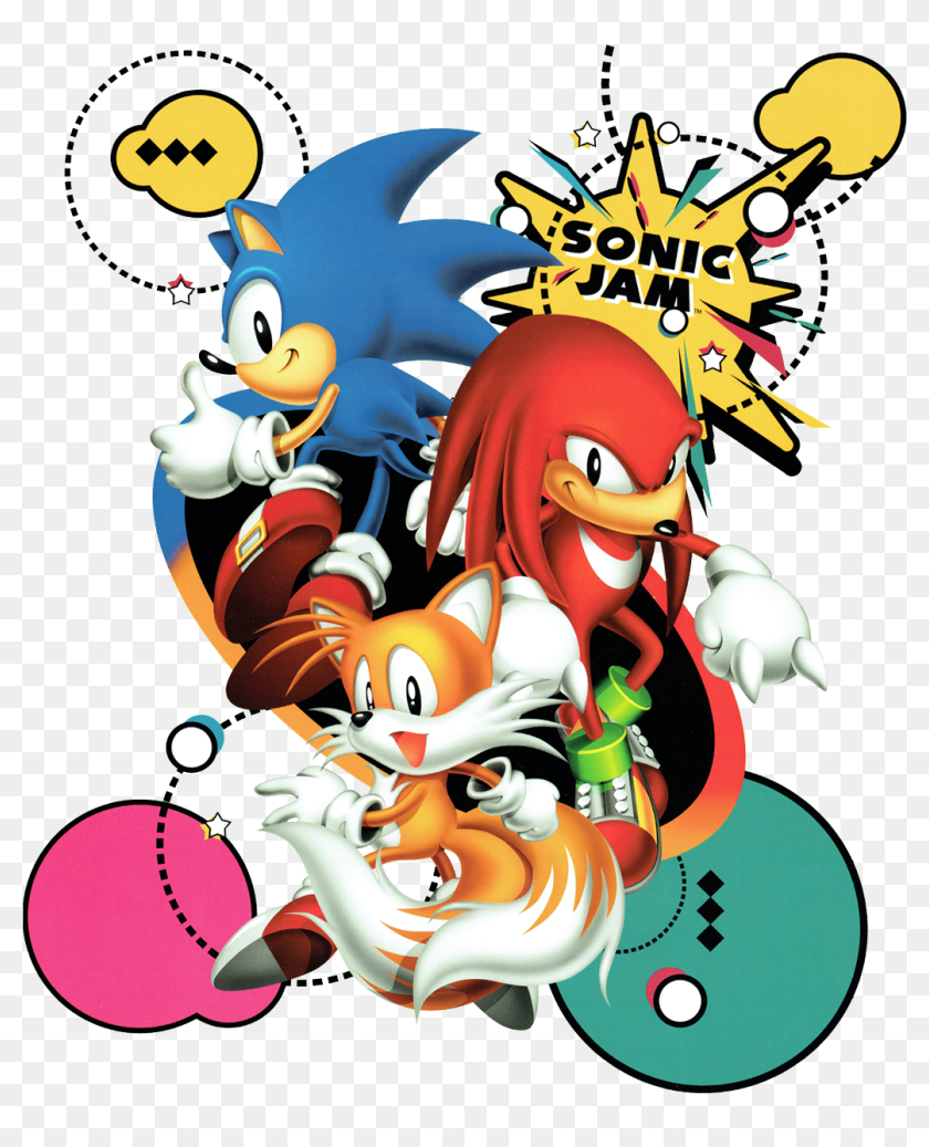 Sonic, Tails And Knuckles Promotional Clipart , Png - Sonic Jam Cover ...