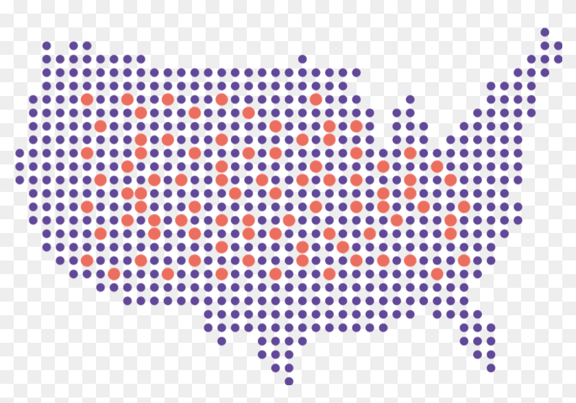 Us Map Dot Vector, HD Png Download - 881x575(#6869119) - PngFind