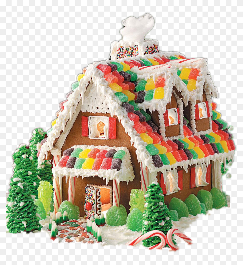 Gingerbread House Png Image Background - Gingerbread House With Gumdrops,  Transparent Png - 1200x1200(#6912932) - PngFind