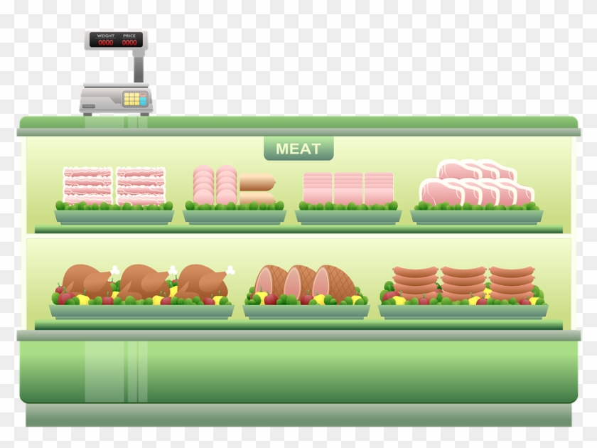 Free Illustration Meat Counter Supermarket Shelf Image 売り場 スーパー の イラスト Hd Png Download 960x678 Pngfind
