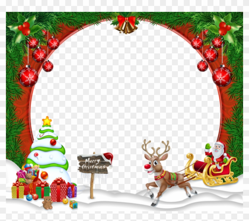 Free Png Best Stock Photos Merry Christmasframe Background - Merry Christmas  Free Frame, Transparent Png - 850x714(#741385) - PngFind