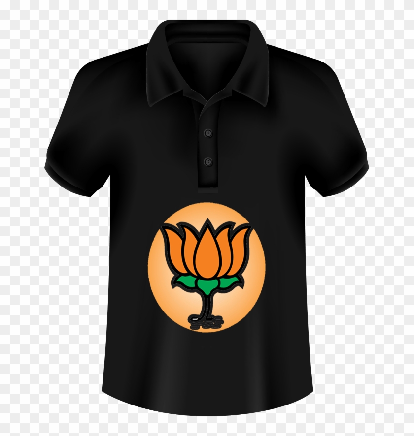 Bjp Logo Printed T-shirts In Black Color - Congress T Shirt, HD Png Download  - 659x806(#745657) - PngFind