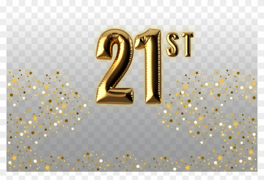 21st Golden Balloons - Graphic Design, HD Png Download - 1082x1920 ...