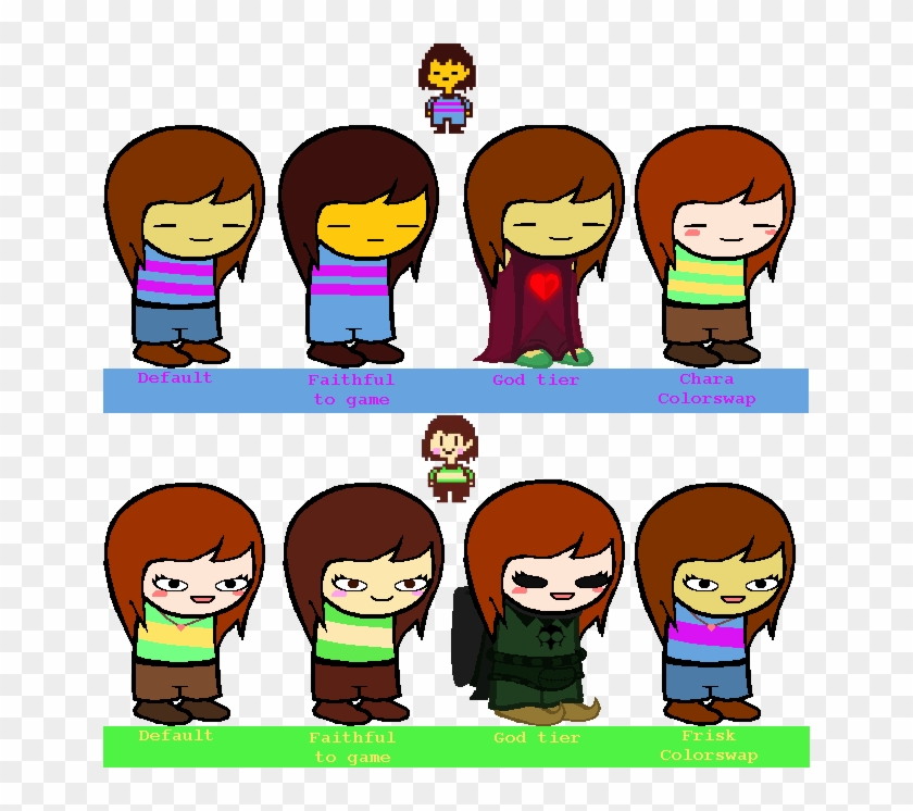 Fau Fa Er Chara O Game Colorswap Default Frisk Faithful Cartoon Hd Png Download 650x666 789501 Pngfind - sans and frisk and chara song id for roblox