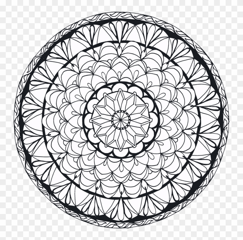 Mandala Coloring Book Meditation Dreamcatcher Drawing Svg Free Black And White Mandala Hd Png Download 746x750 89186 Pngfind