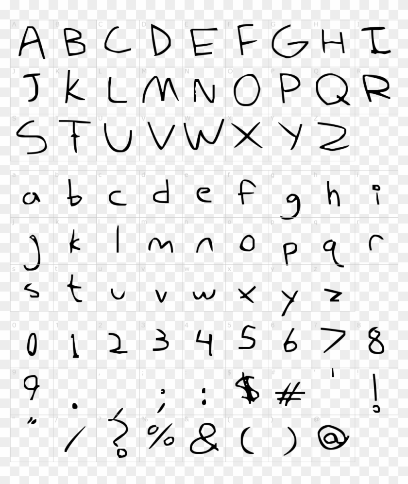 Font Characters - Satisfy Font, HD Png Download - 1000x1150(#816200 ...