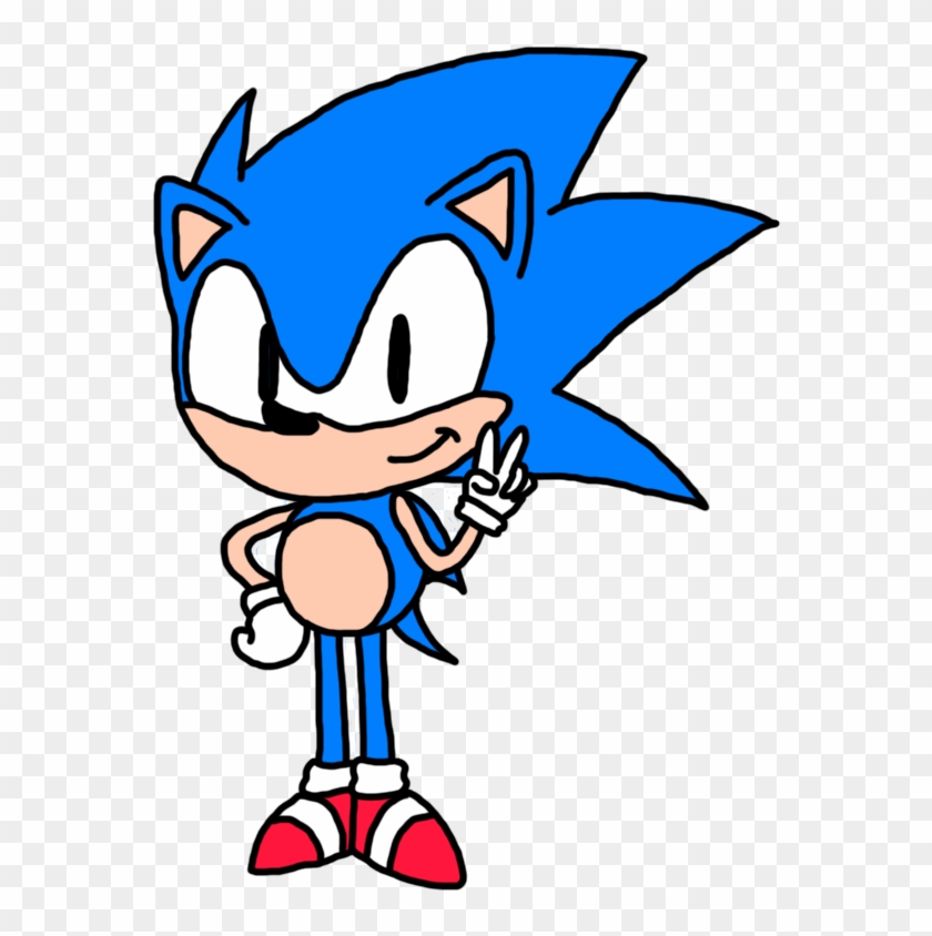 Classic Sonic - Cartoon, HD Png Download - 610x790(#864800) - PngFind