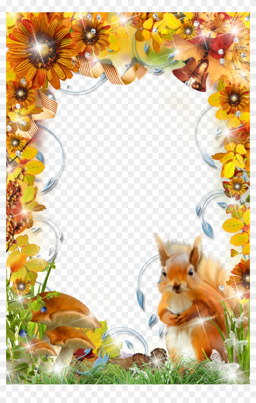 Autumn Photo  Frame With Squirrel Page Borders  Borders  