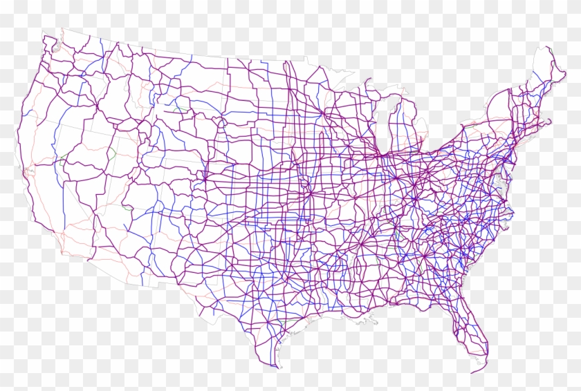 Map Of The United States Numbered Highway System - Us Routes, HD Png ...