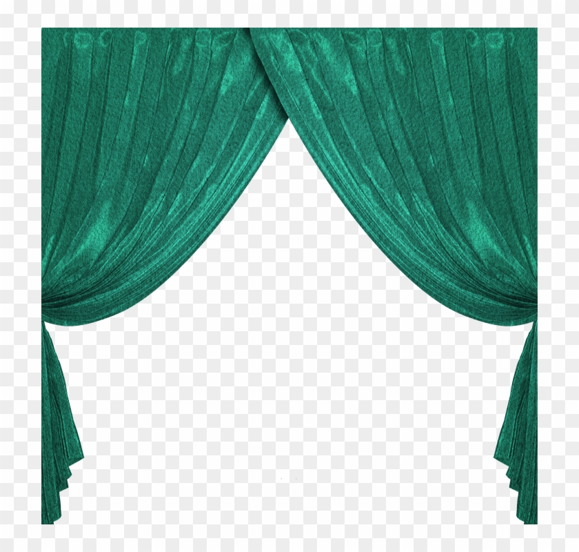 green stage curtains