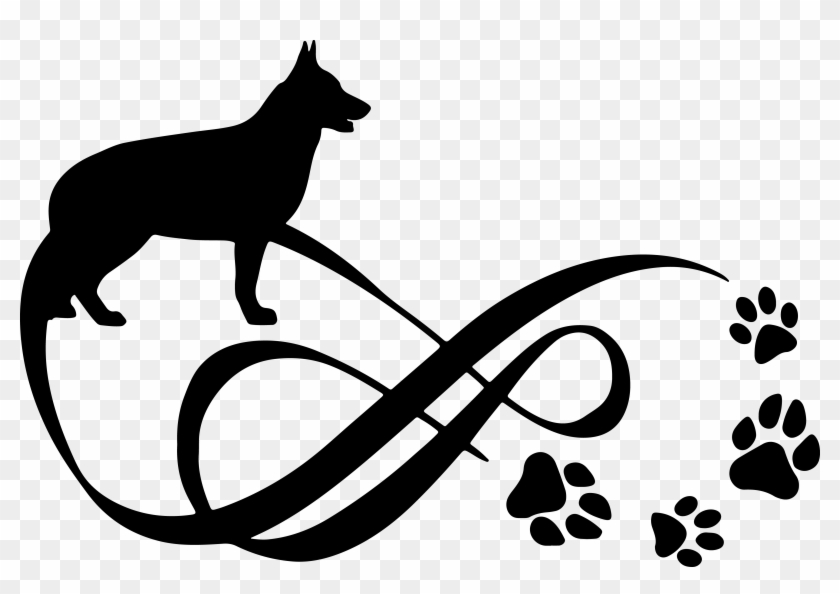 German Shepherd Clipart Black And White Dog Infinity Hd Png