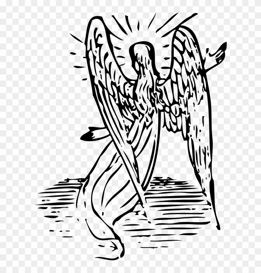 Afterlife Clip Art Download - Angel From Behind Drawing, HD Png ...