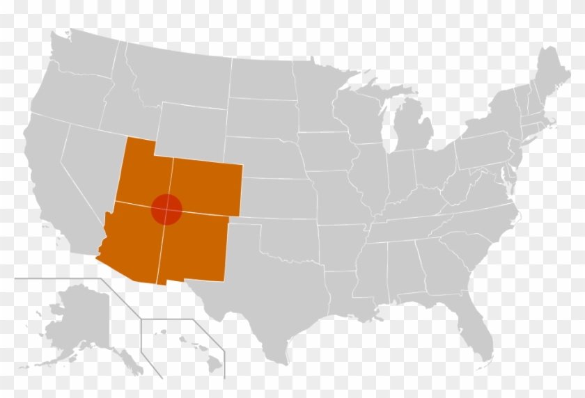 Four Corners Usa Map - States That Have The Death Penalty, HD Png ...