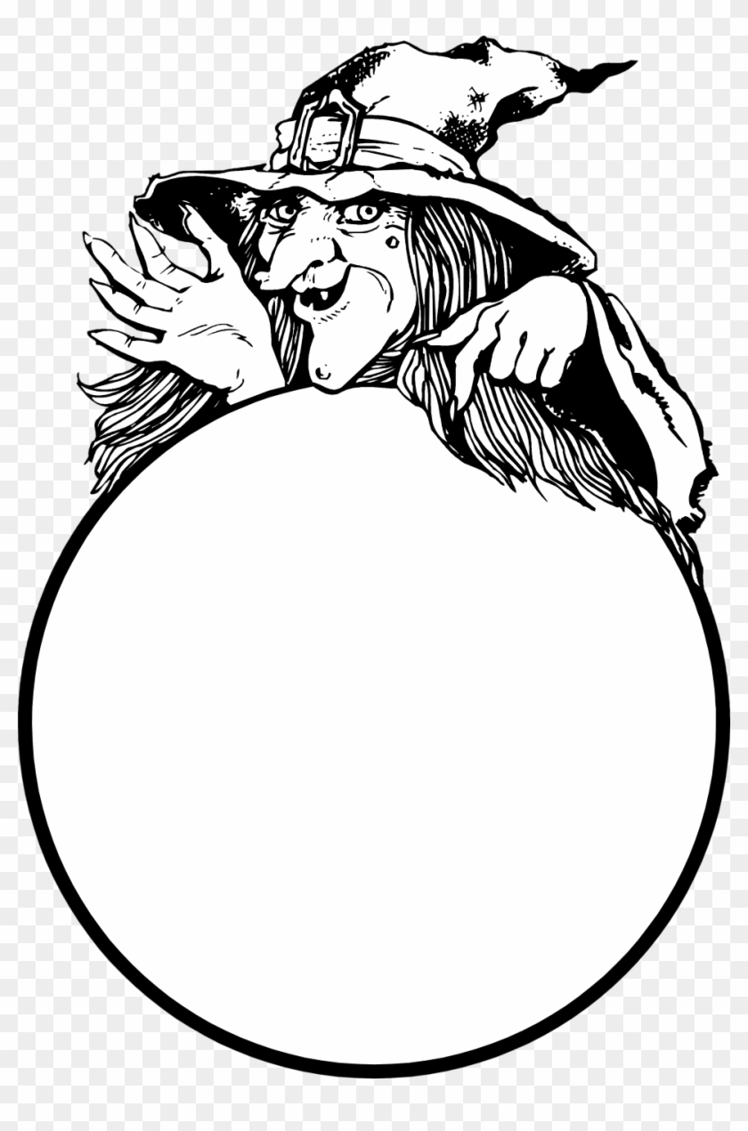 Crystal Clipart Black And White Witch With Crystal Ball Hd Png Download 958x1404998700 9771
